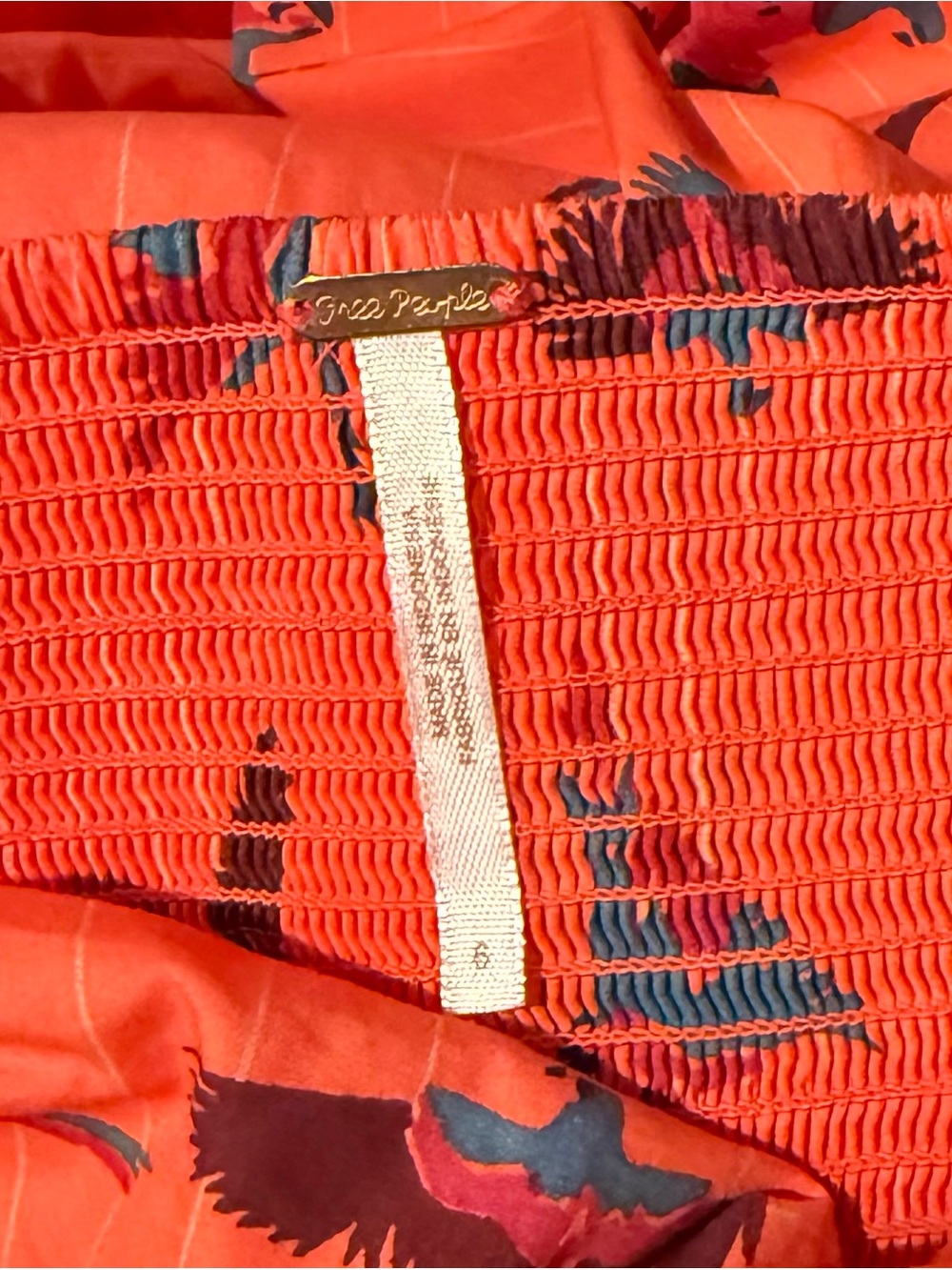 Free People 100% Cotton Sunshine Of Your Love Printed A-Line Sun Dress Coral 6 - Picture 5 of 10